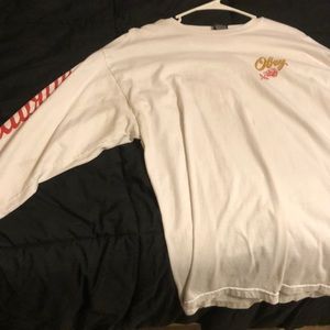 White long sleeve obey tee shirt